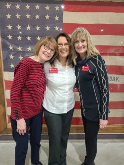 CCRW VP Barbara Guenette (middle) with Treasurer (Becky Maas) and President (Mary Lee Plut) at Deuel County Lincoln Day Dinner